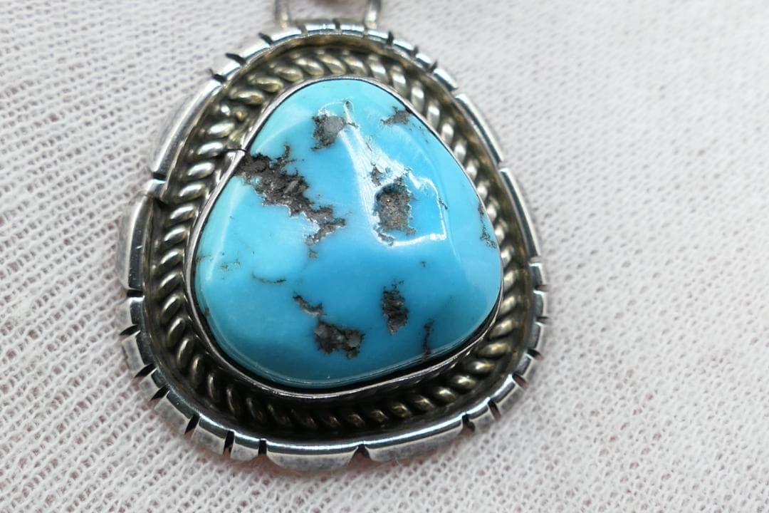 美品　ナバホ　ターコイズ　ネックレス　トップ　JJ刻印　ペンダント