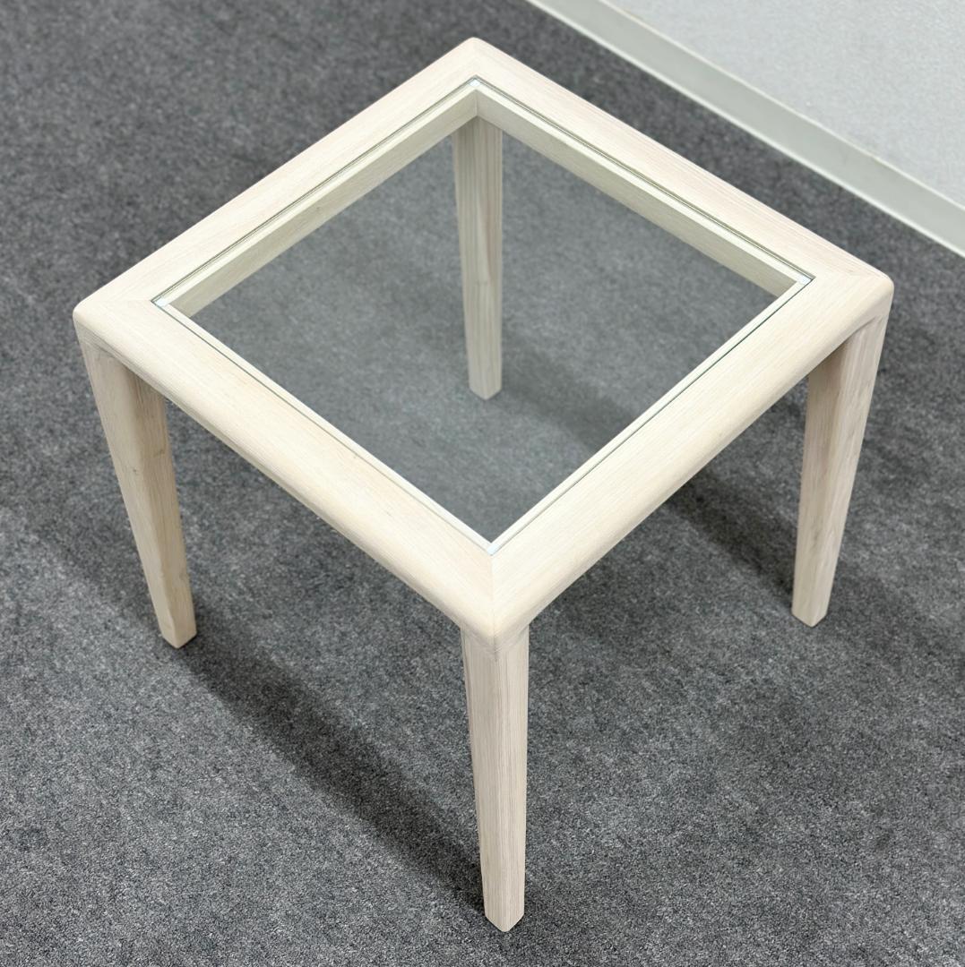 TIME & STYLE■ナンシー　ガラスサイドテーブル　シンプル　モダン　軽量