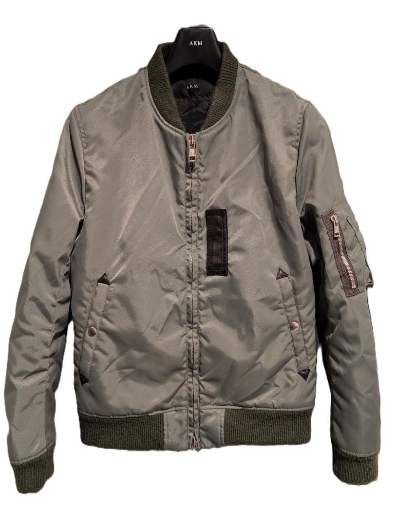 定価8万 AKM MILITARY HEAVY NYLON MA-1 L カーキ