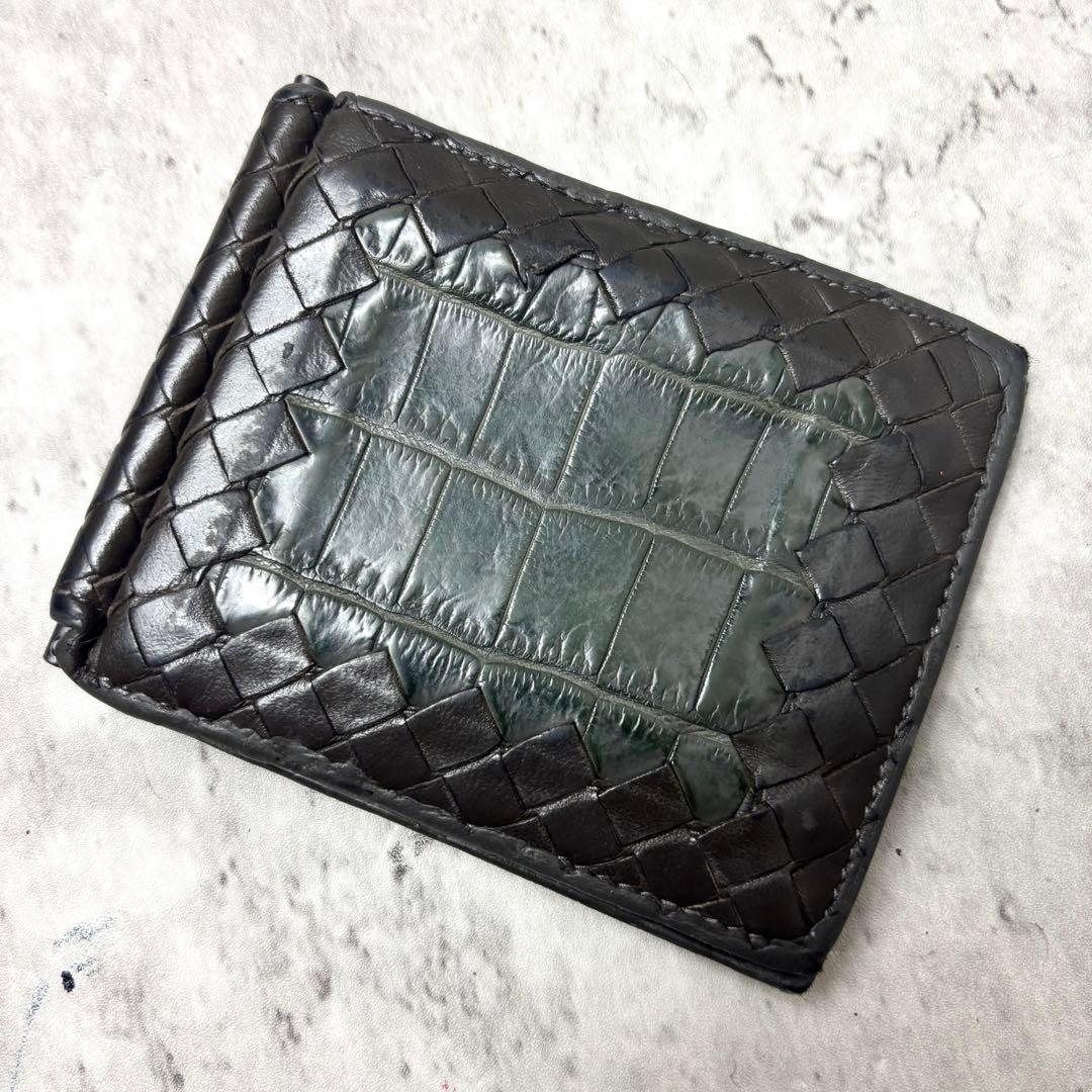 希少 BOTTEGA VENETA クロコダイルレザー マネークリップ リアル