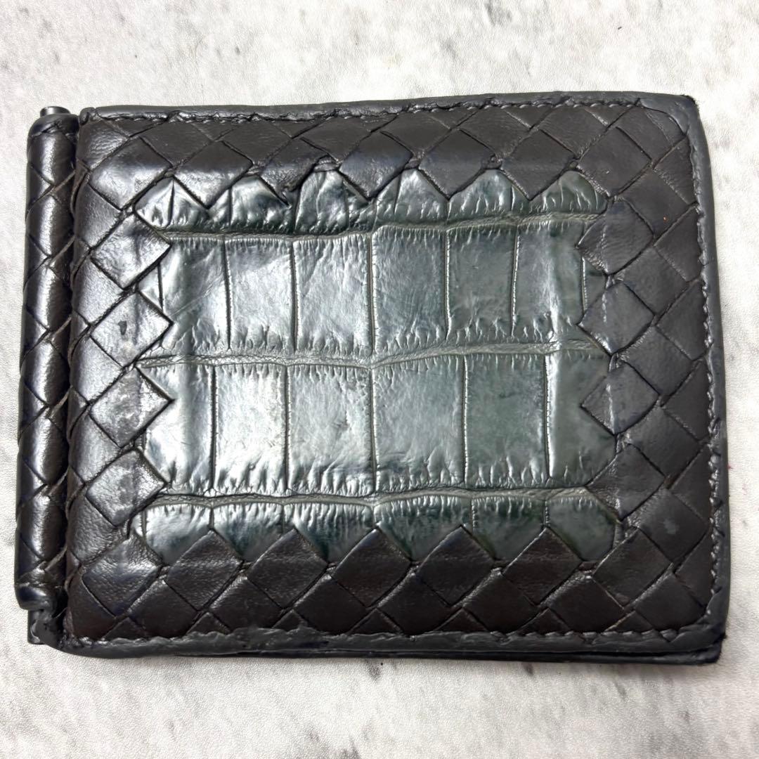 希少 BOTTEGA VENETA クロコダイルレザー マネークリップ リアル