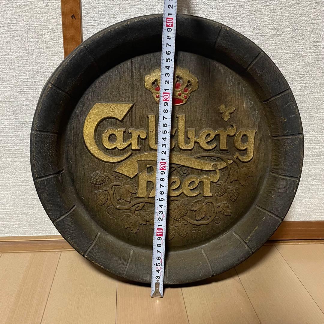 Carlsberg ビールトレイ　アンティーク　樽型壁掛け　看板　インテリア