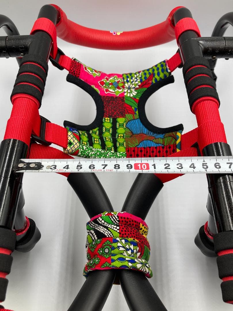 愛犬４輪歩行器【サイズ調整可】×【彩色レッド】介護・リハビリetc...