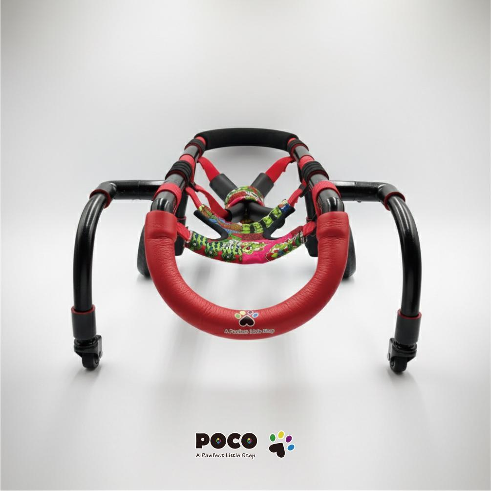 愛犬４輪歩行器【サイズ調整可】×【彩色レッド】介護・リハビリetc...