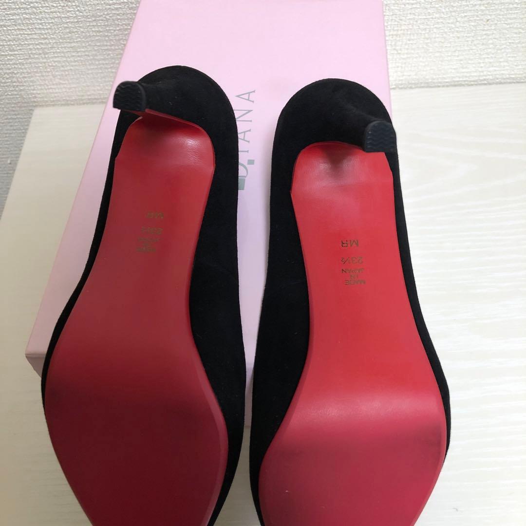 なつ【新品未使用】DIANAブラック スエード レッドソール　23、5cm