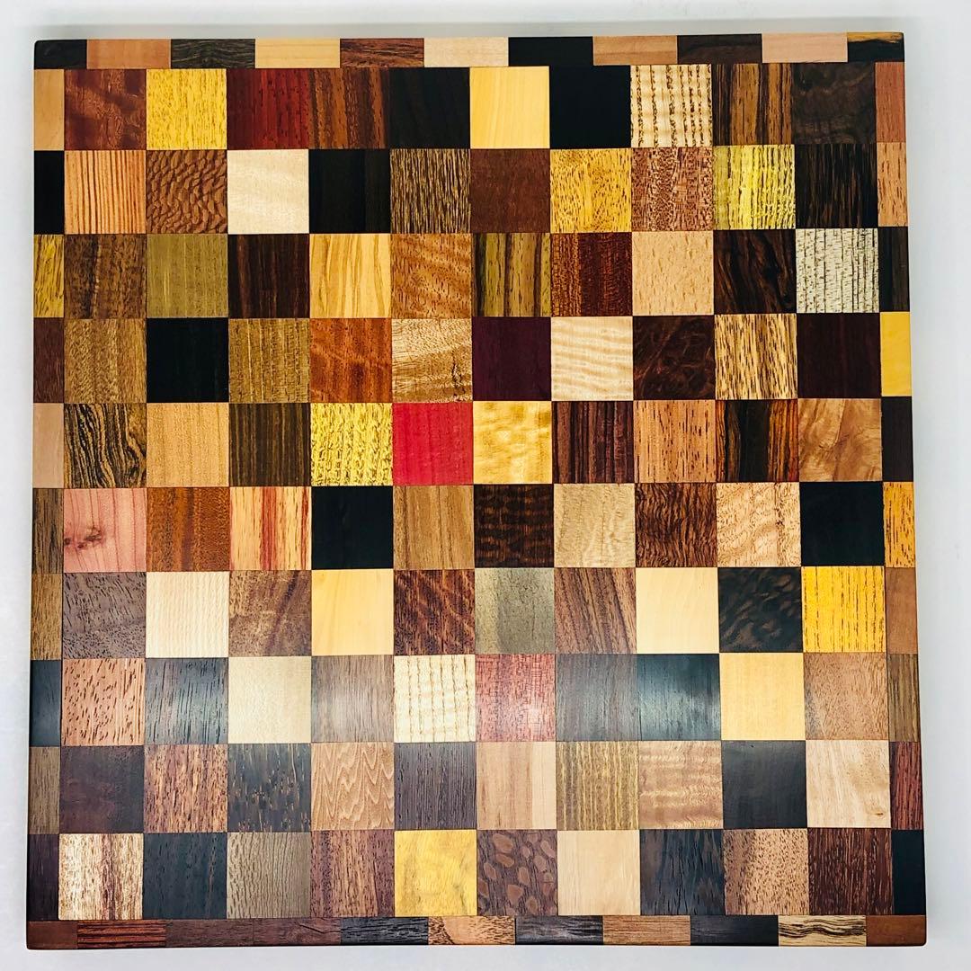 世界の銘木142種の寄せ木トレイ ハンドメイド