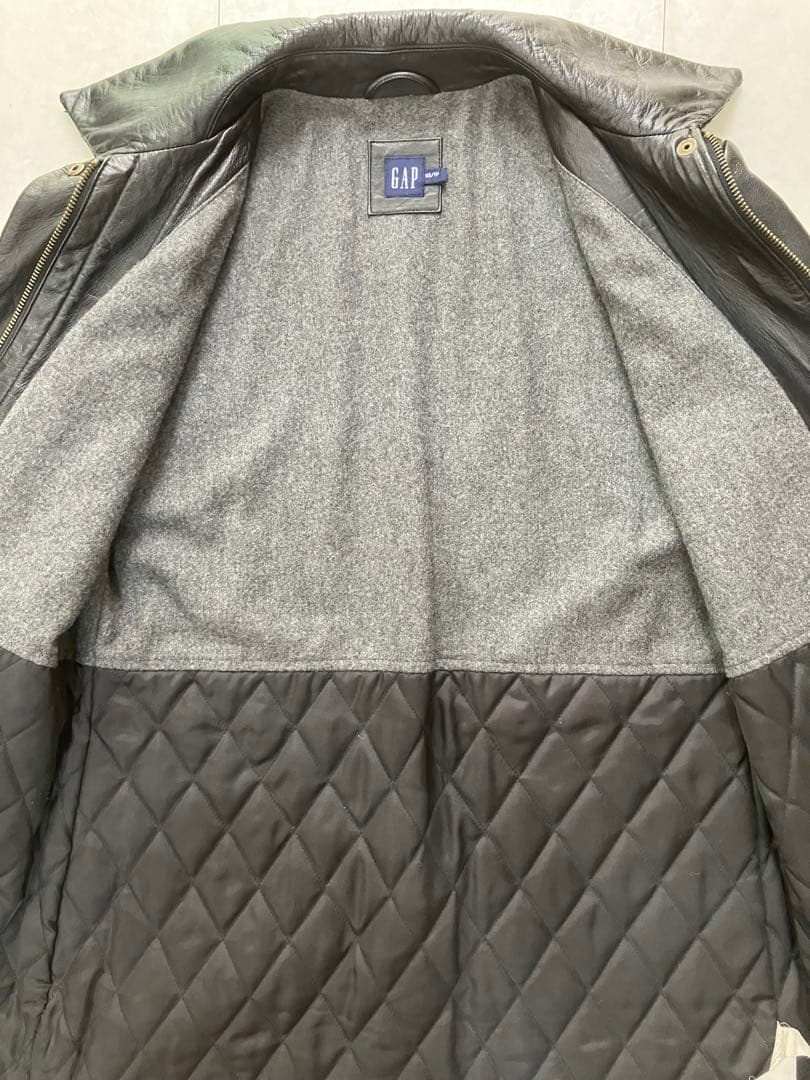 【90s.00sヴィンテージ】GAP オールドギャップ レザー カーコート