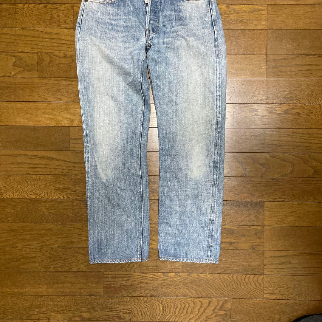 美品☆ 45R 再び6.5空比古比女(加工) 5ポケットデニムパンツ 薄ブルー