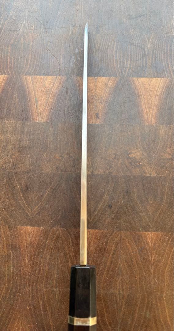 堺打刃物　切付　片刃　240mm 包丁　白鋼　和包丁　黒檀　八角朴　牛刀