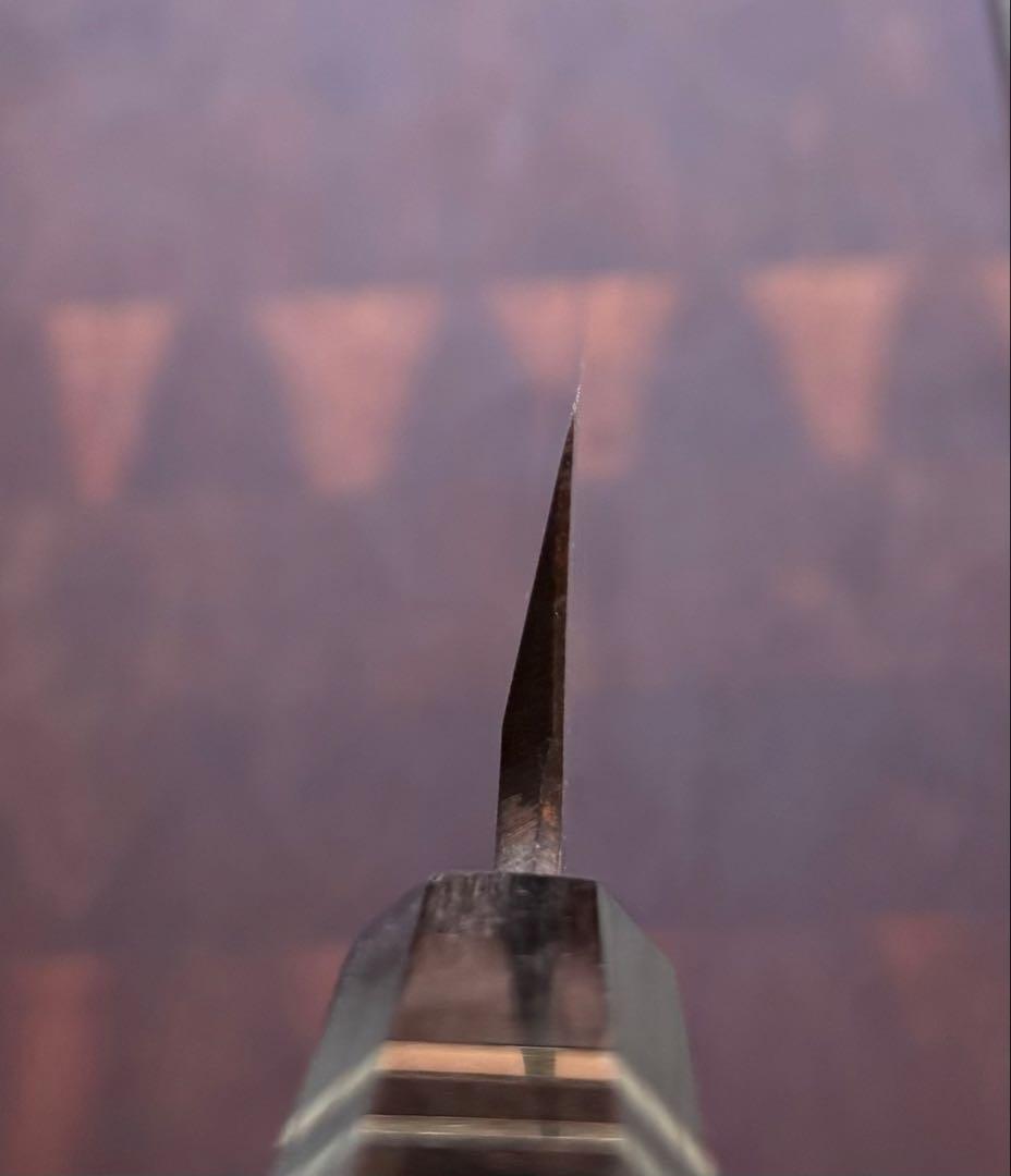 堺打刃物　切付　片刃　240mm 包丁　白鋼　和包丁　黒檀　八角朴　牛刀