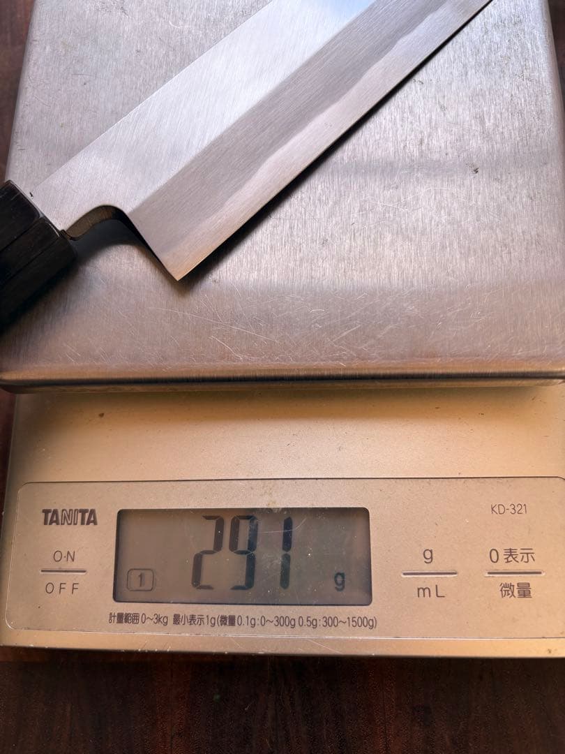 堺打刃物　切付　片刃　240mm 包丁　白鋼　和包丁　黒檀　八角朴　牛刀