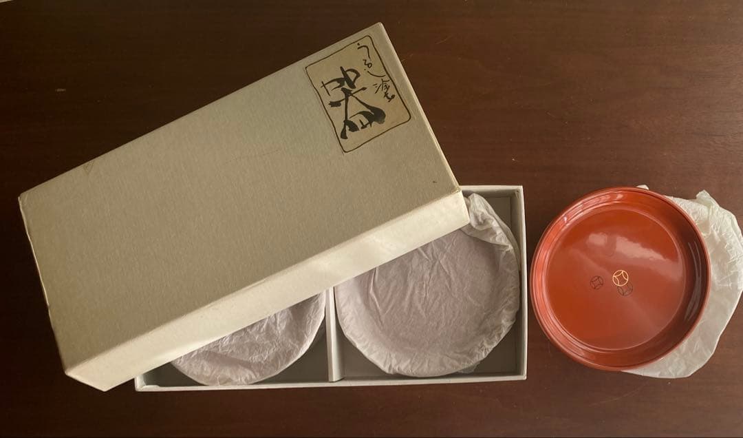 【未使用】うるし塗　皿14.5cm 5枚セット