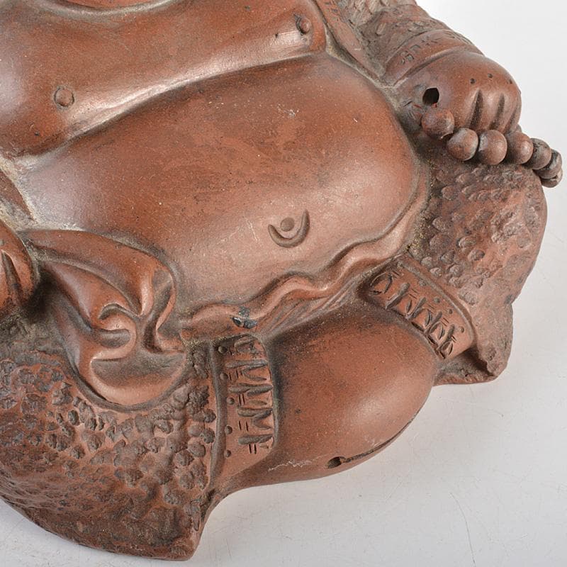 中国　紫砂　朱泥　布袋像　在銘　V　R7033E