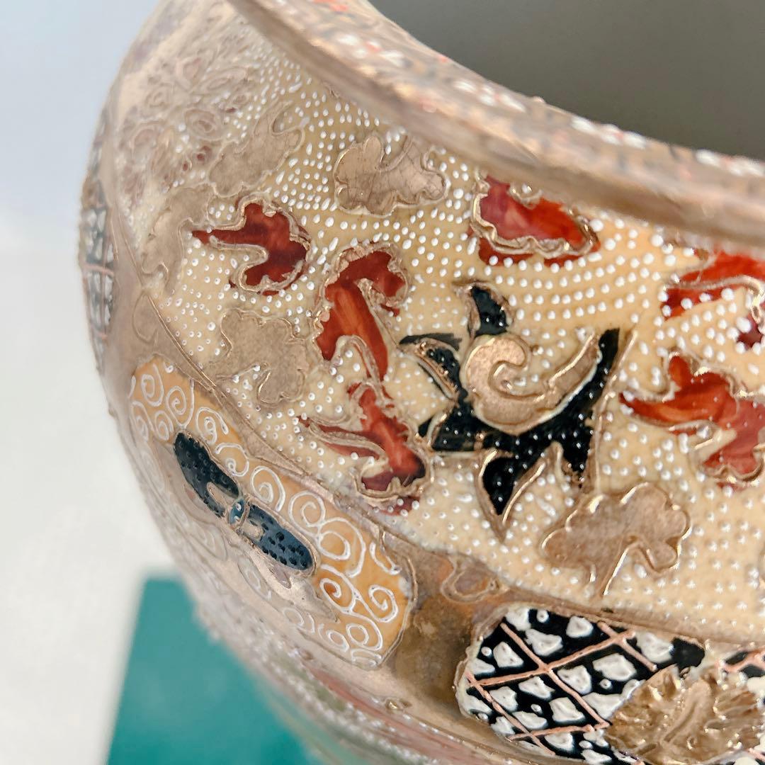 花瓶 古美術 薩摩焼 極細密色絵 古伊万里？ 飾壷 金襴手 花器 古玩 315