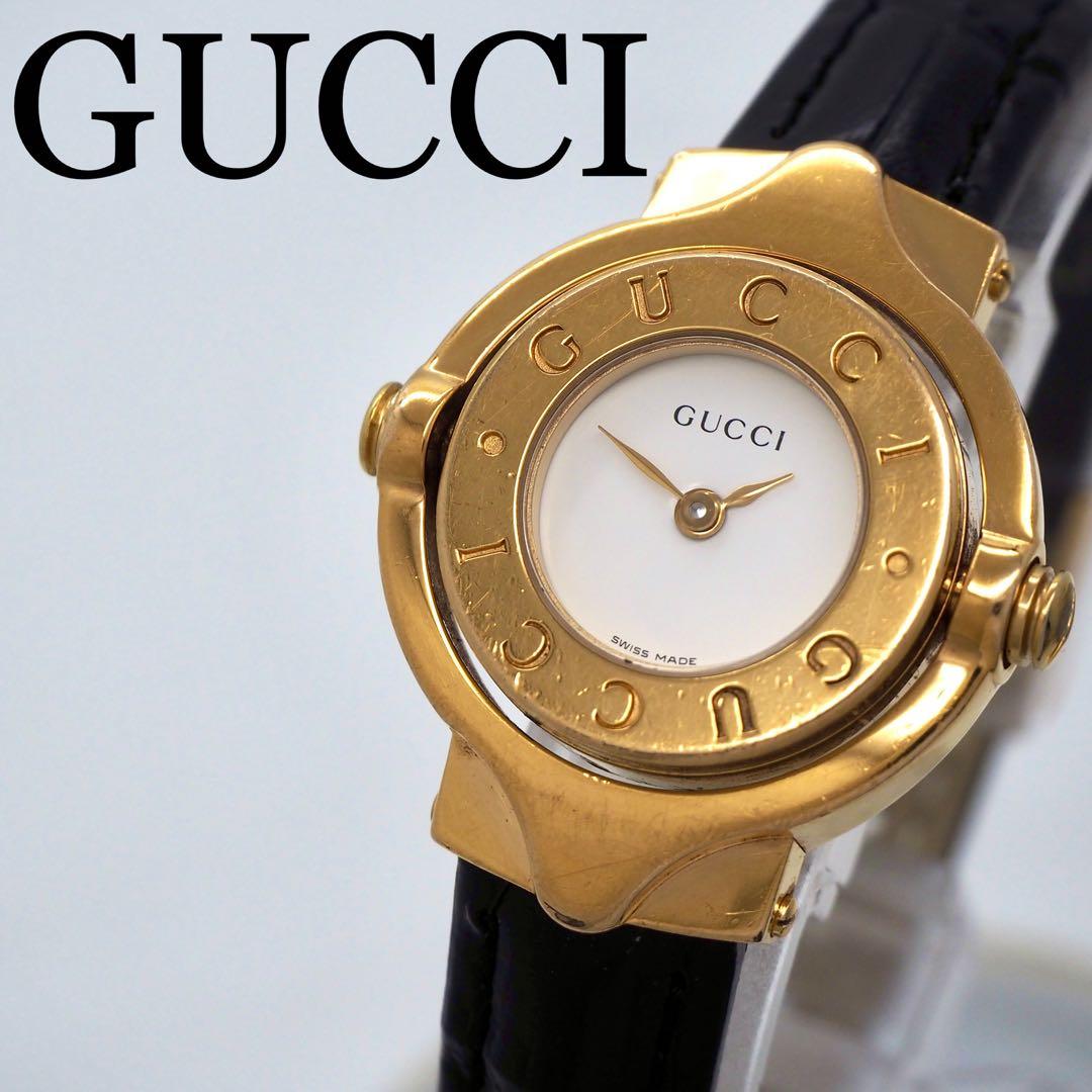 369 稼働 GUCCI レディース 時計 リバーシブル ゴールド　6600L