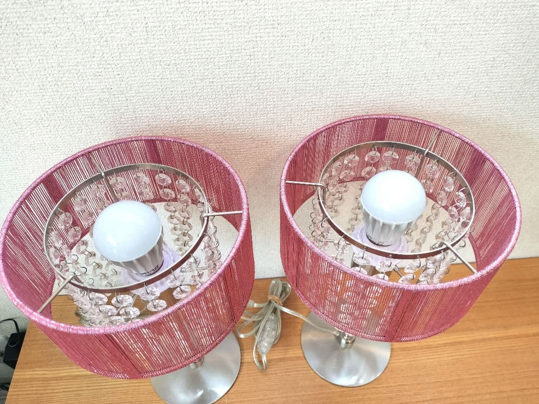 希少 Franc Franc シャンデリア ランプ ピンク 2台 廃盤品