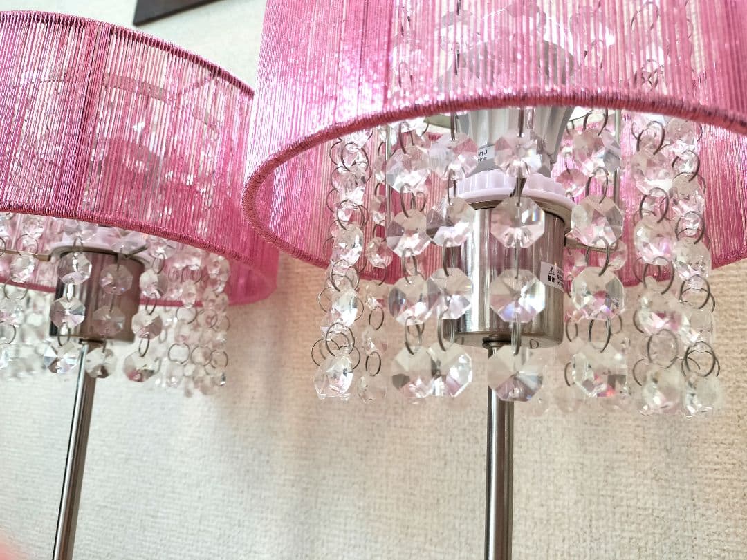 希少 Franc Franc シャンデリア ランプ ピンク 2台 廃盤品