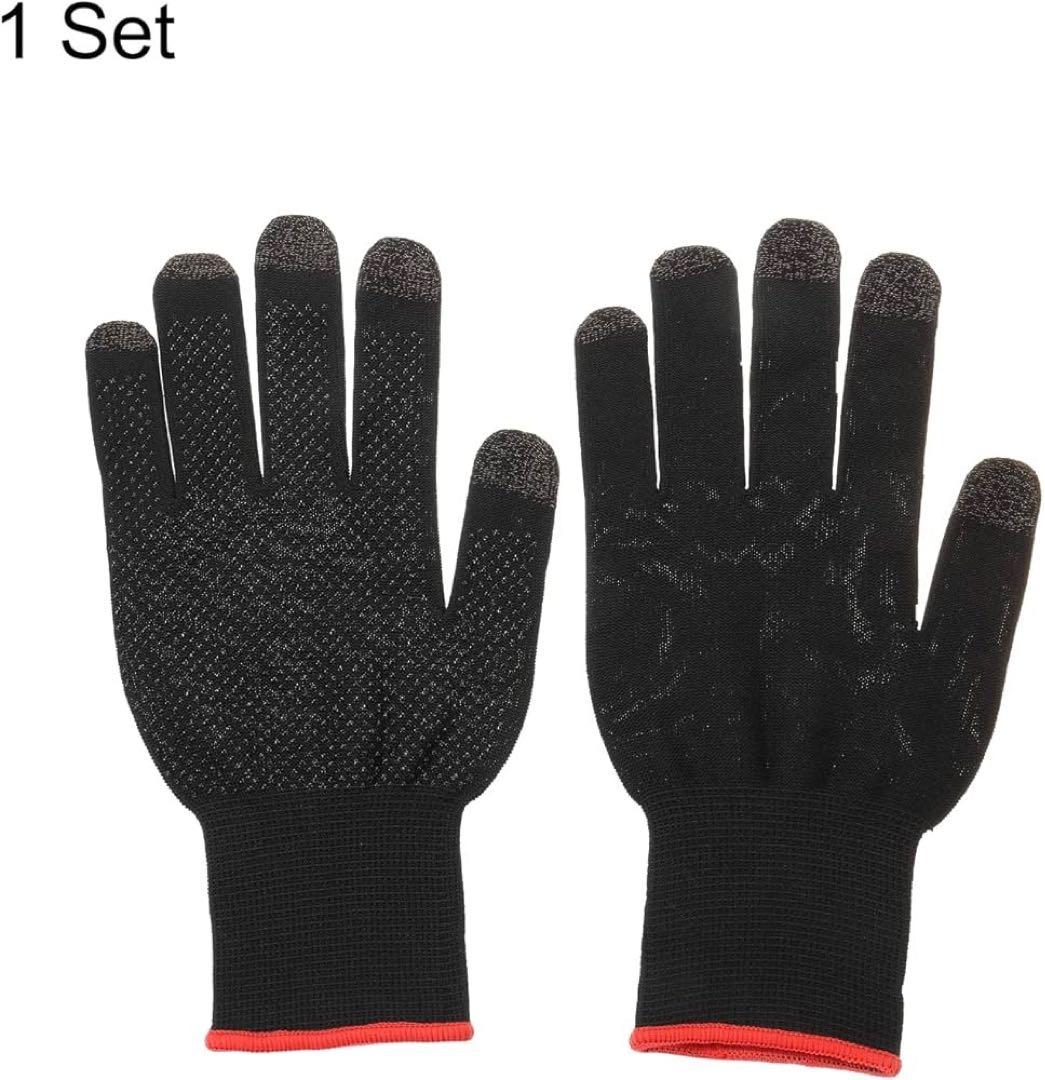 ❣️未使用❣️ゲームグローブ フィンガーゲーム通気性 防汗タッチ ブラック/レッド