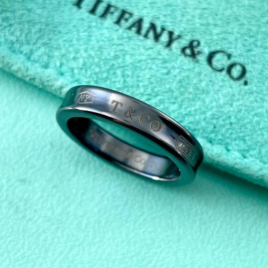 ティファニー 11.5号 1837 ナロー リング ブラック チタン P88fe