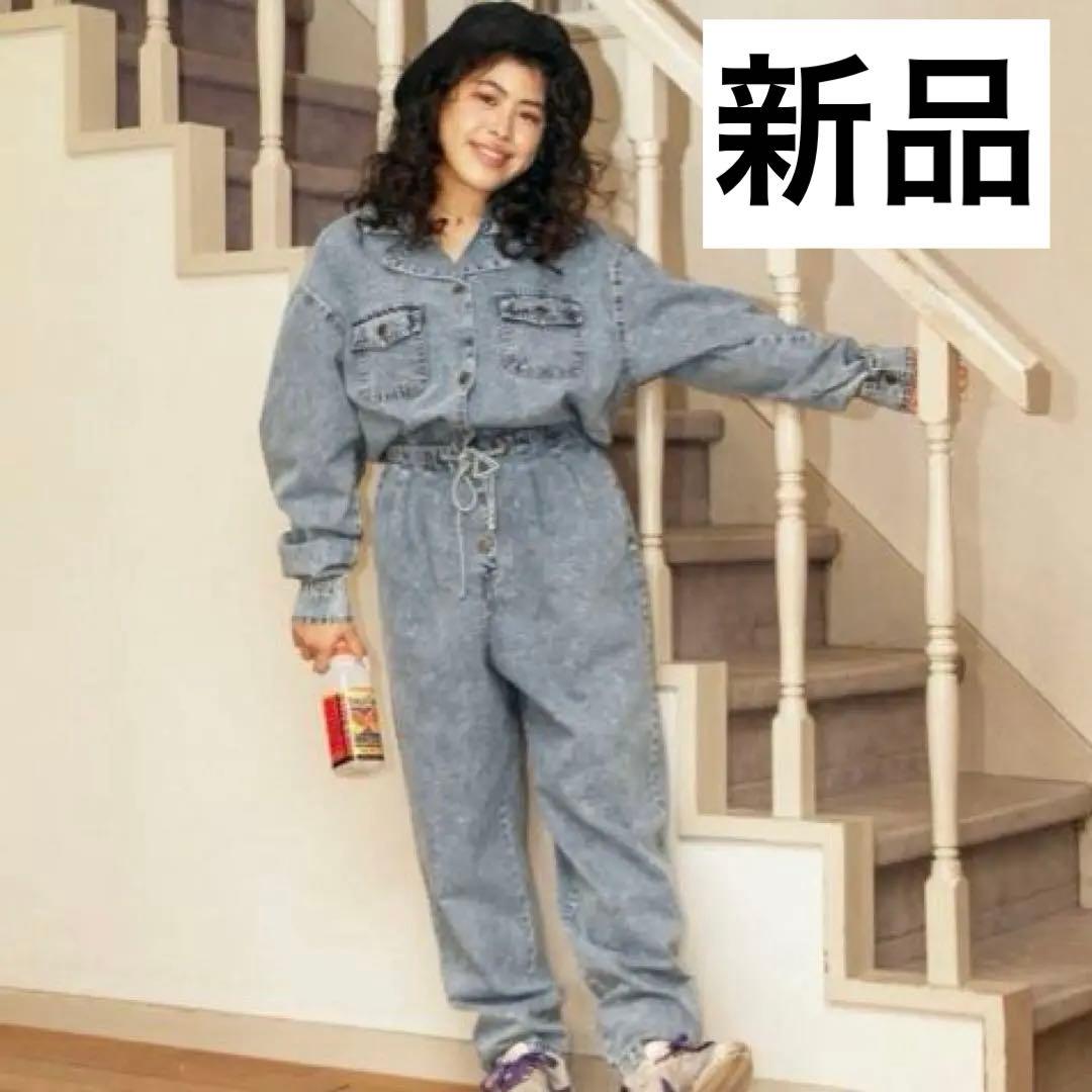 peco club ケミカルデニム ジャンプスーツ　オーバーオール　ペコクラブ