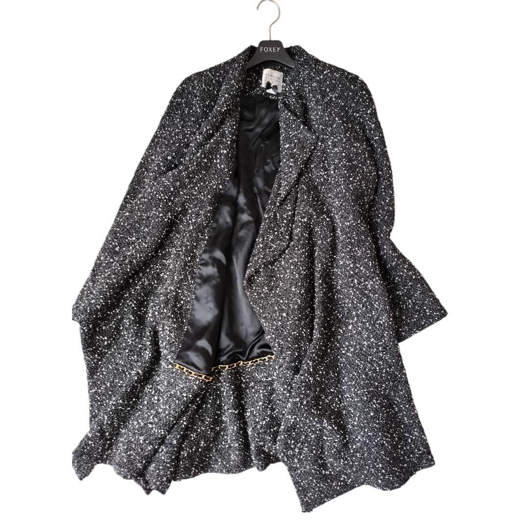 エドワードアシュールパリ　ツイードドレープロングコート　元シャネルデザイナー