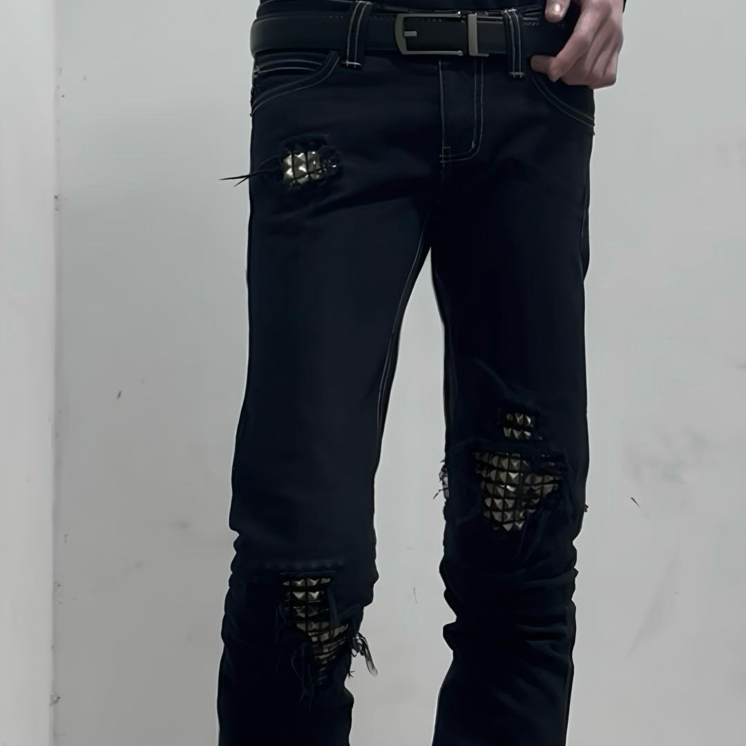 Bess Nyc Knee スタッズ ダメージ デニム