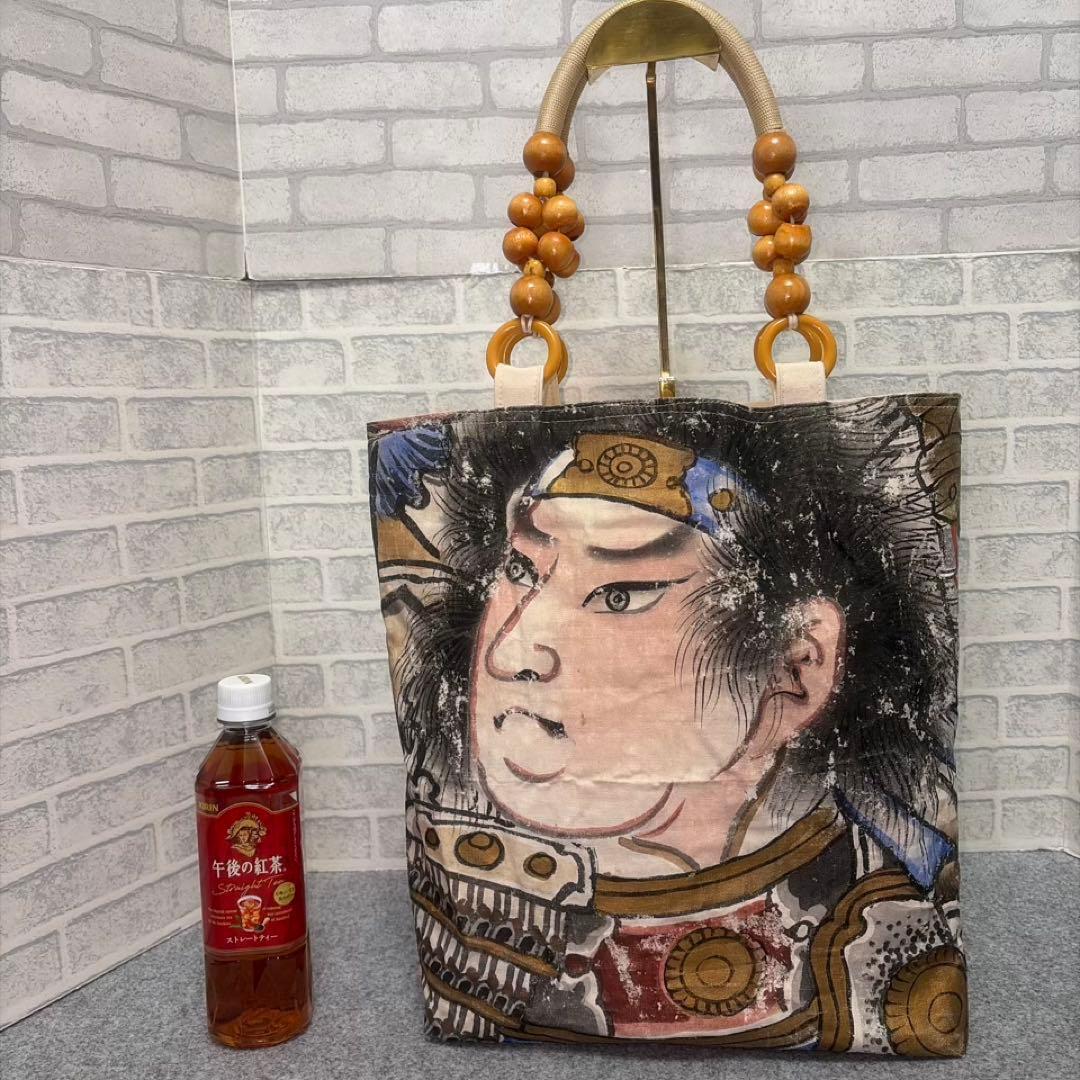 【希少古布】武者のぼり旗リメイク53”トート 伝統工芸 侍 お土産 ギフトにも◎