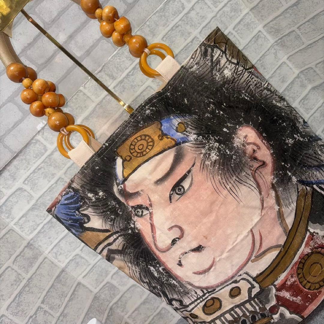【希少古布】武者のぼり旗リメイク53”トート 伝統工芸 侍 お土産 ギフトにも◎