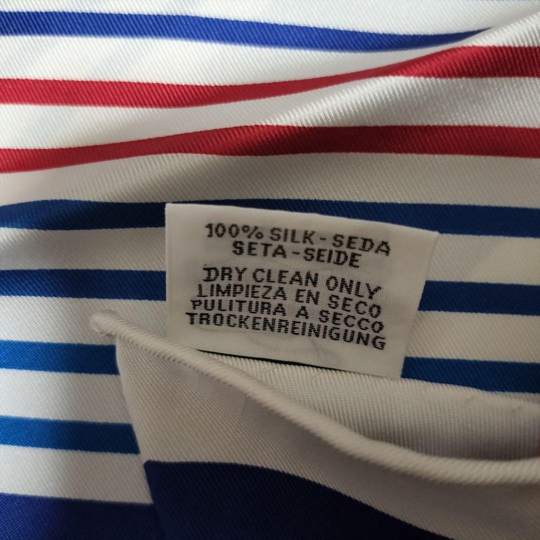 エルメス　ひし形 トリコロール スカーフ シルク スカーフ