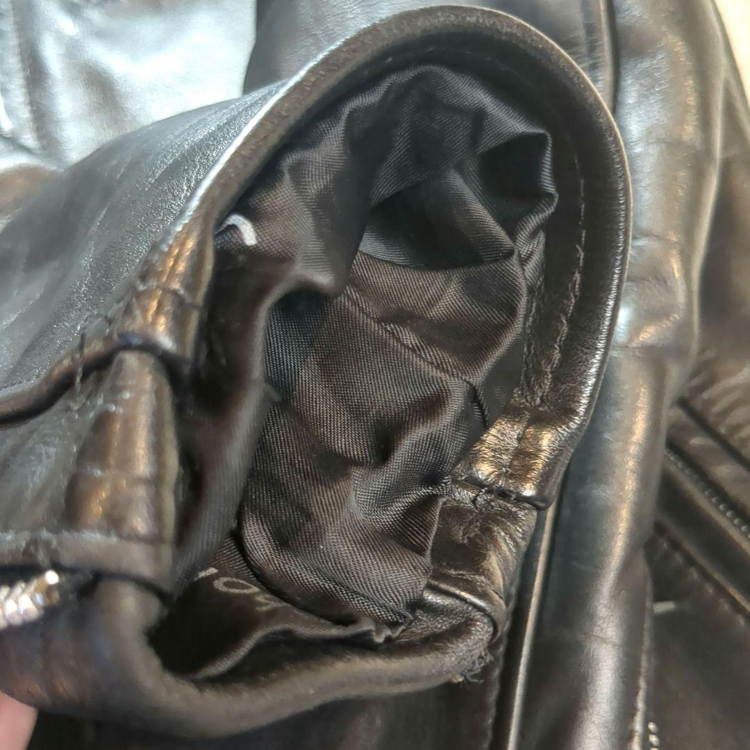 美品 Schott 641 (M) シングルライダース LENZIP レザー 黒