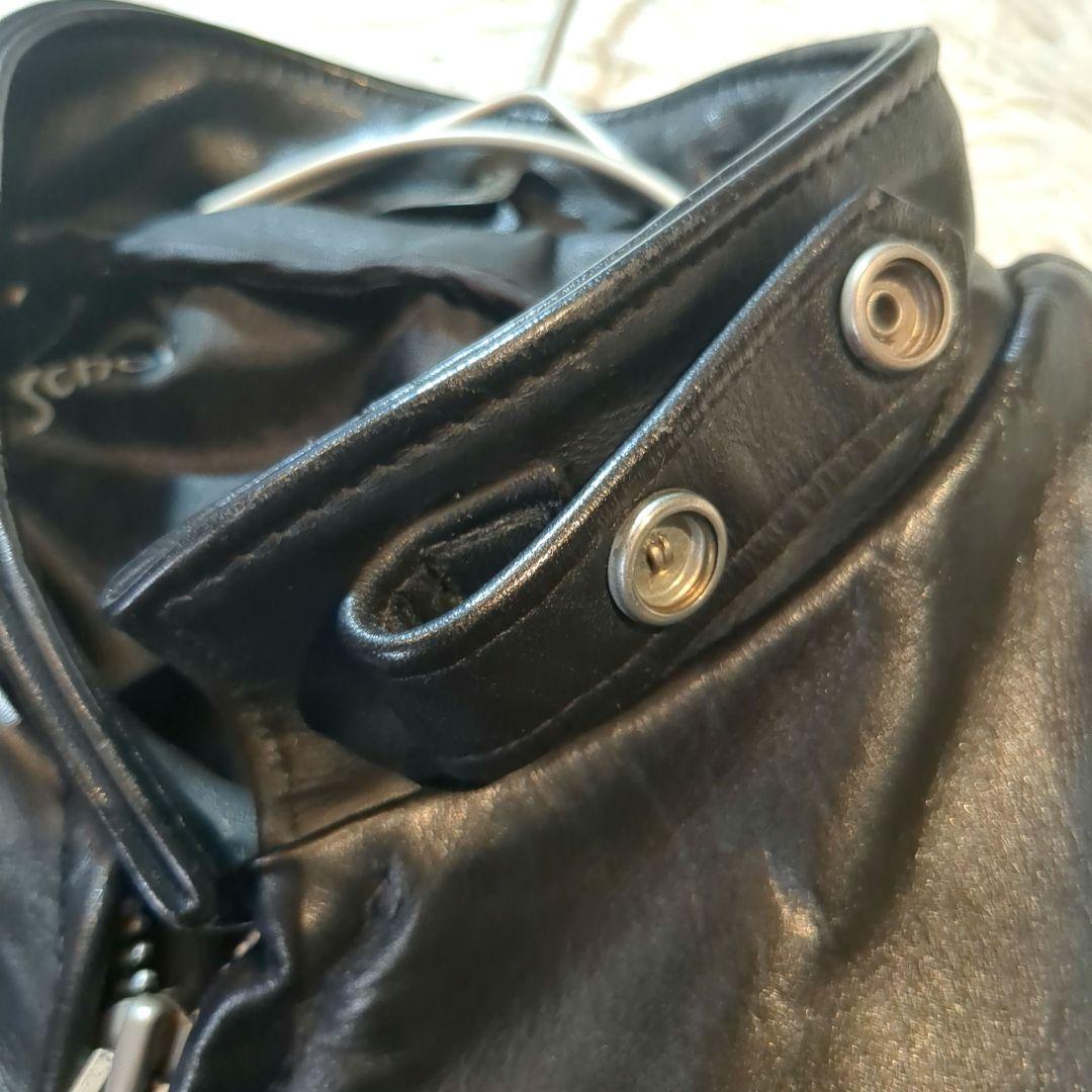 美品 Schott 641 (M) シングルライダース LENZIP レザー 黒