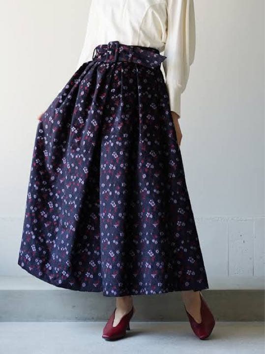 スカート Mame FloralJacquardFlaredSkirt