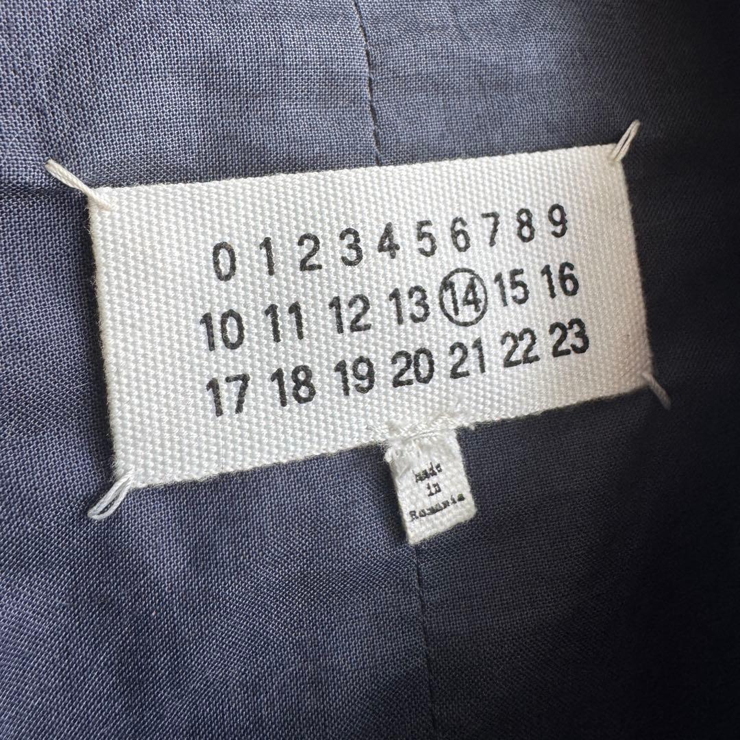 Maison Margiela 八の字ライダース 羊革レザー 青墨黒色