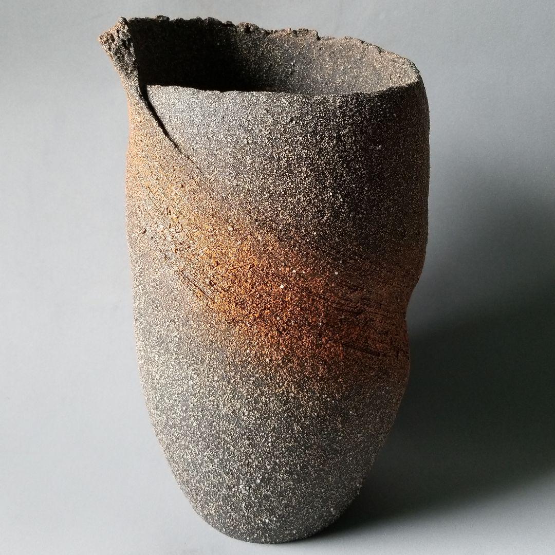 信楽焼傘立て  朱ちらし 高さ４８cm