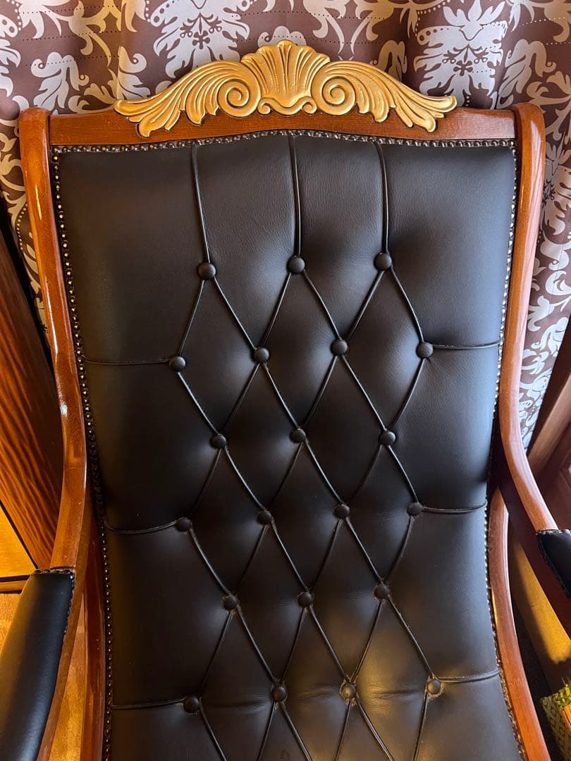 クラシック 1人掛けソファ 黒