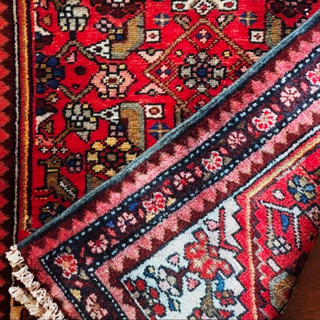 155×82〜90 アフガニスタン バルーチ族 手織りヴィンテージラグ 花と鳥