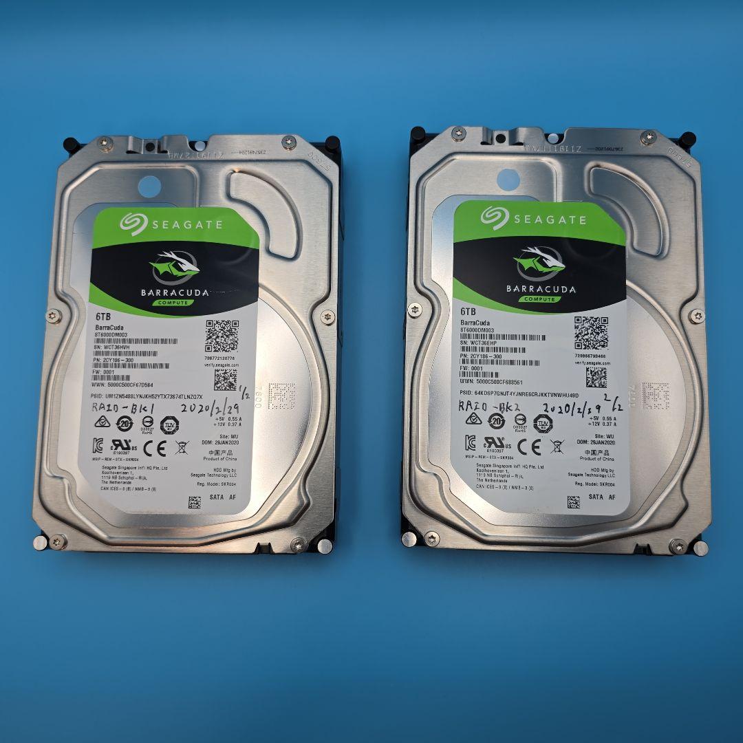 Seagate 6TB×2台セットHDD 計12TB (ST6000DM003)