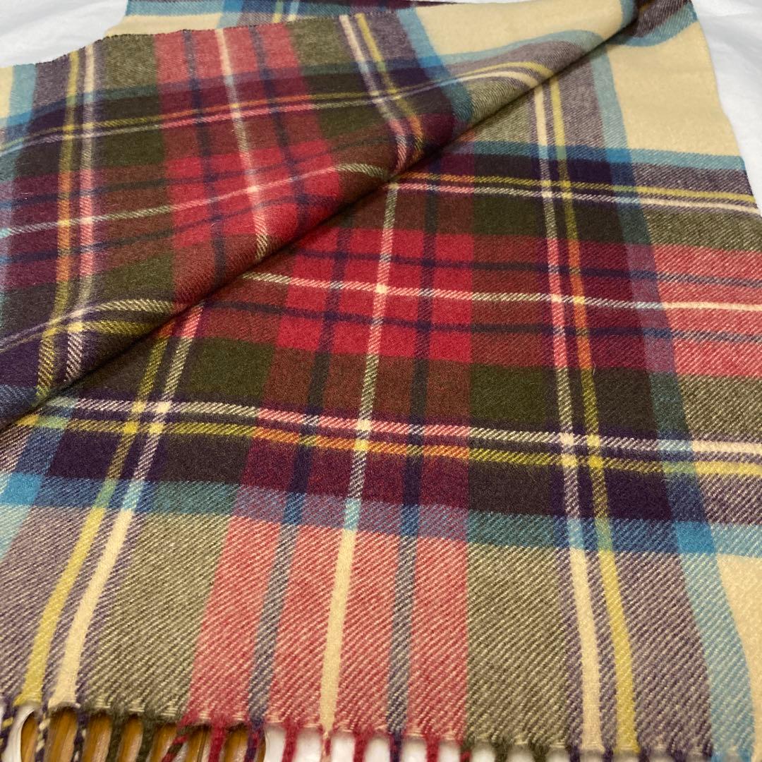 美品 ジョンストンズ カシミヤ100％ 中判ストール ヘシアンドレス 国内正規品