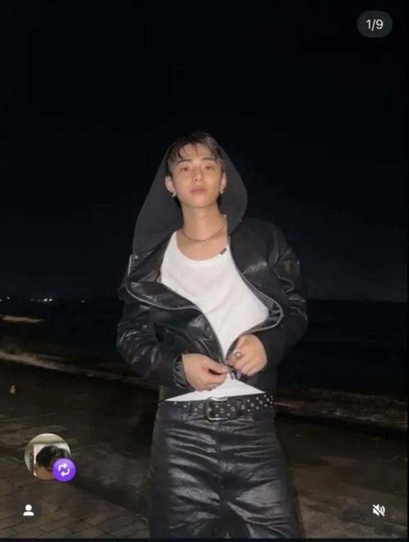 ジャケット・アウター Jentlouis Leather Hooded Jacket Lsize