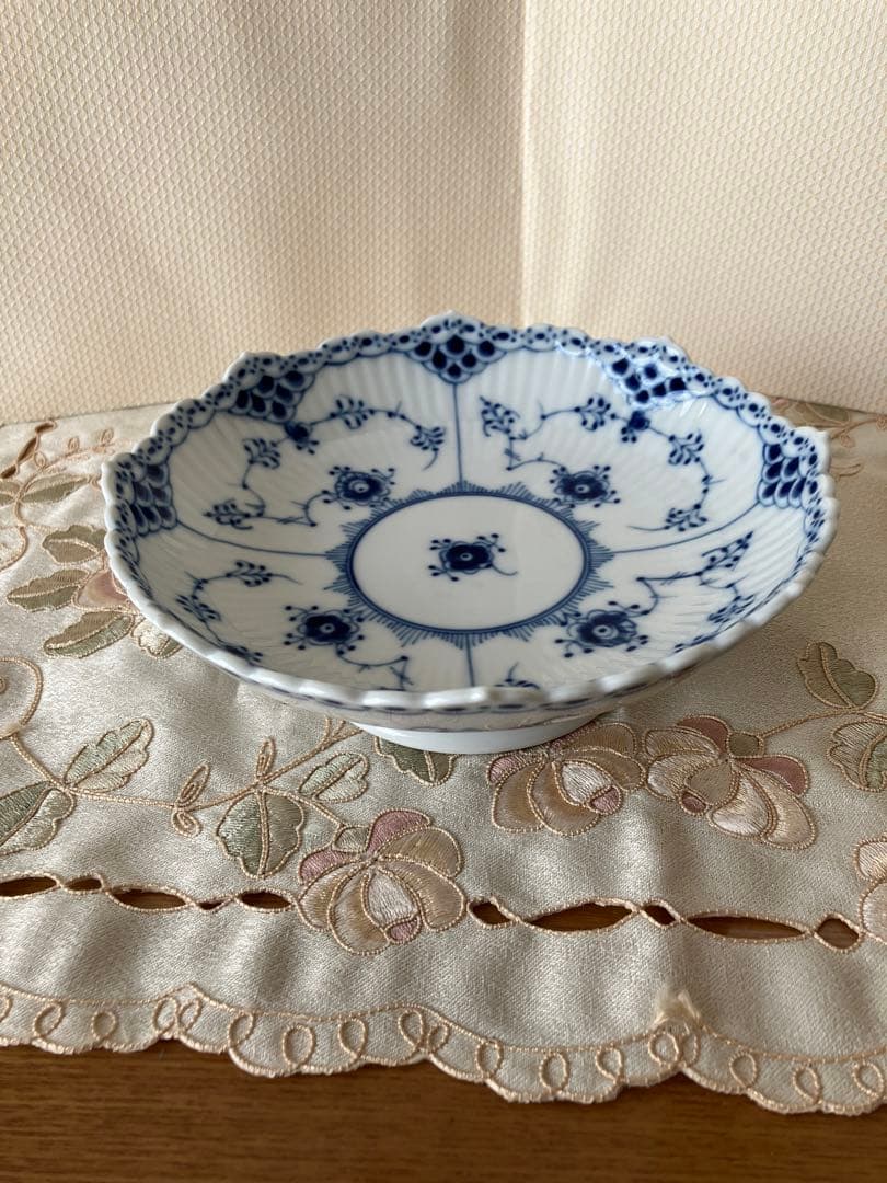 ロイヤルコペンハーゲン ハーフレース 足付き ケーキ皿 美品