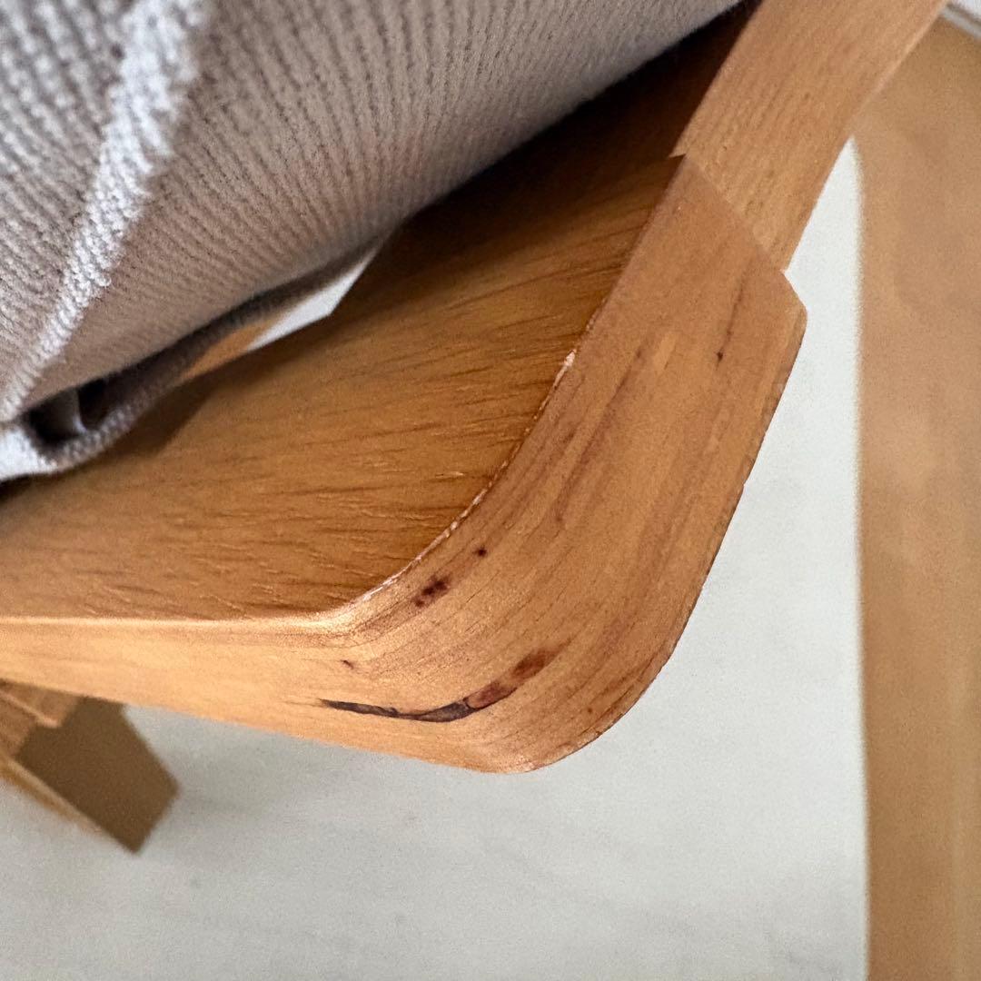 【美品】無印良品リビングでもダイニングでもつかえるソファチェア・オーク材