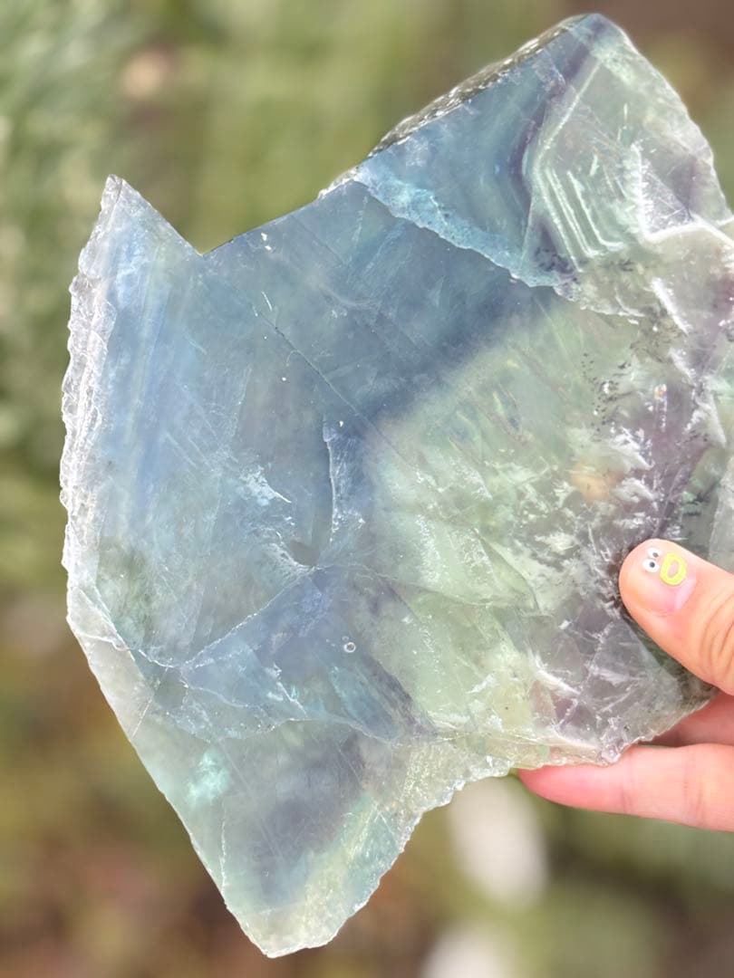 フローライト　透明感　高品質　ハイグレード　スラブ　ギラギラ虹