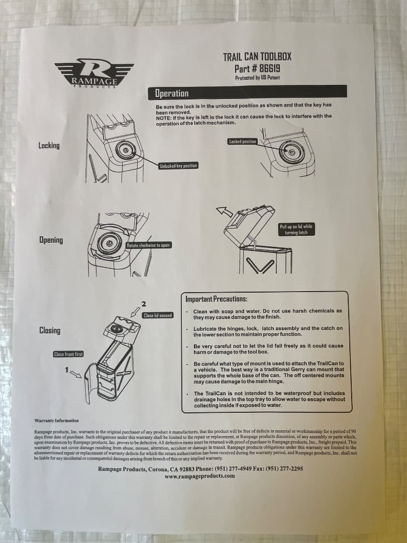【新品工具箱】Rampage Trail Can Utility Storage