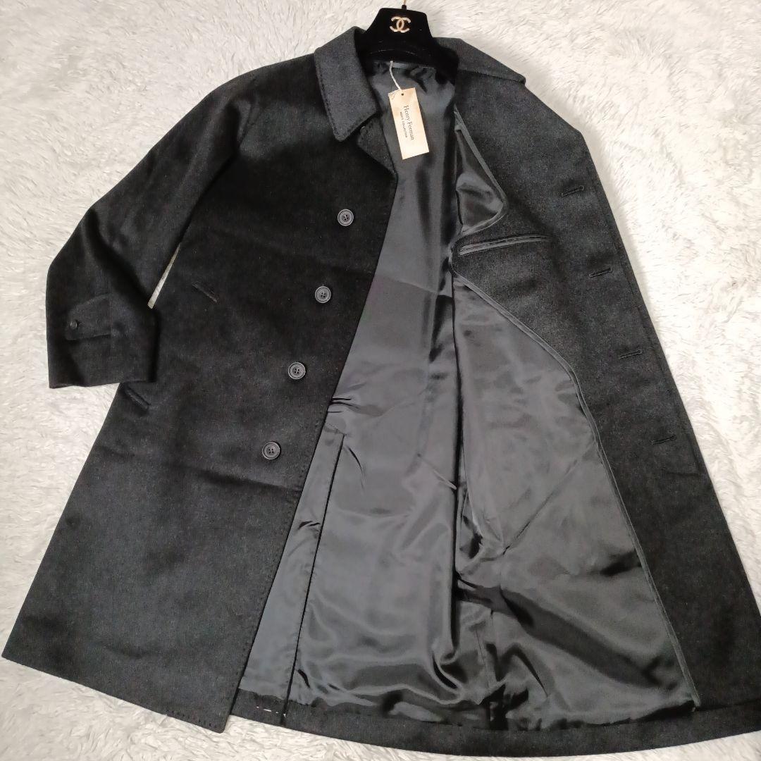 未使用・伊製生地■Henry Forman カシミヤ100% ステンカラーコート