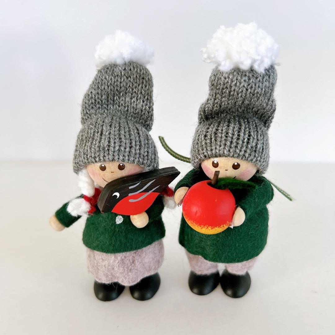 ノルディカニッセ 2025年新作 小鳥と話す女の子&りんごを持った男の子