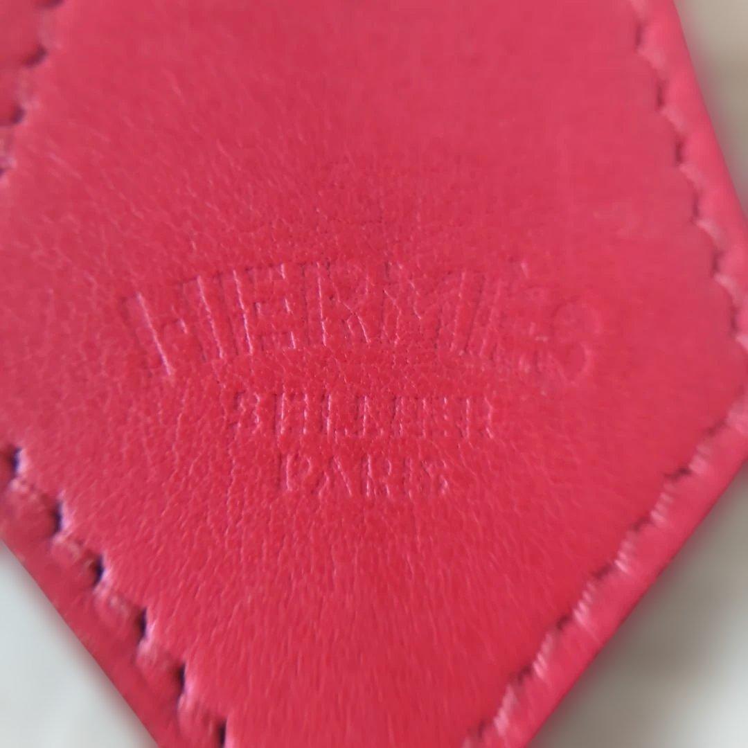 【美品】エルメス ポルト・クレ・タブ　キーリング レッド　チャーム