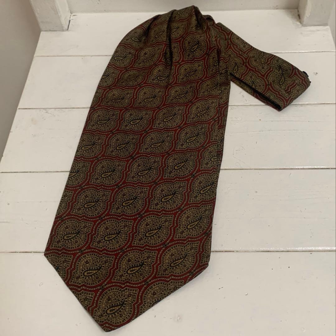 dunhill LONDON VINTAGE ITALY製 シルクアスコットタイ