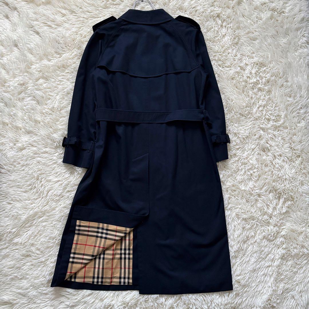 希少 Burberrys トレンチコート ベルト付き ロング ネイビー