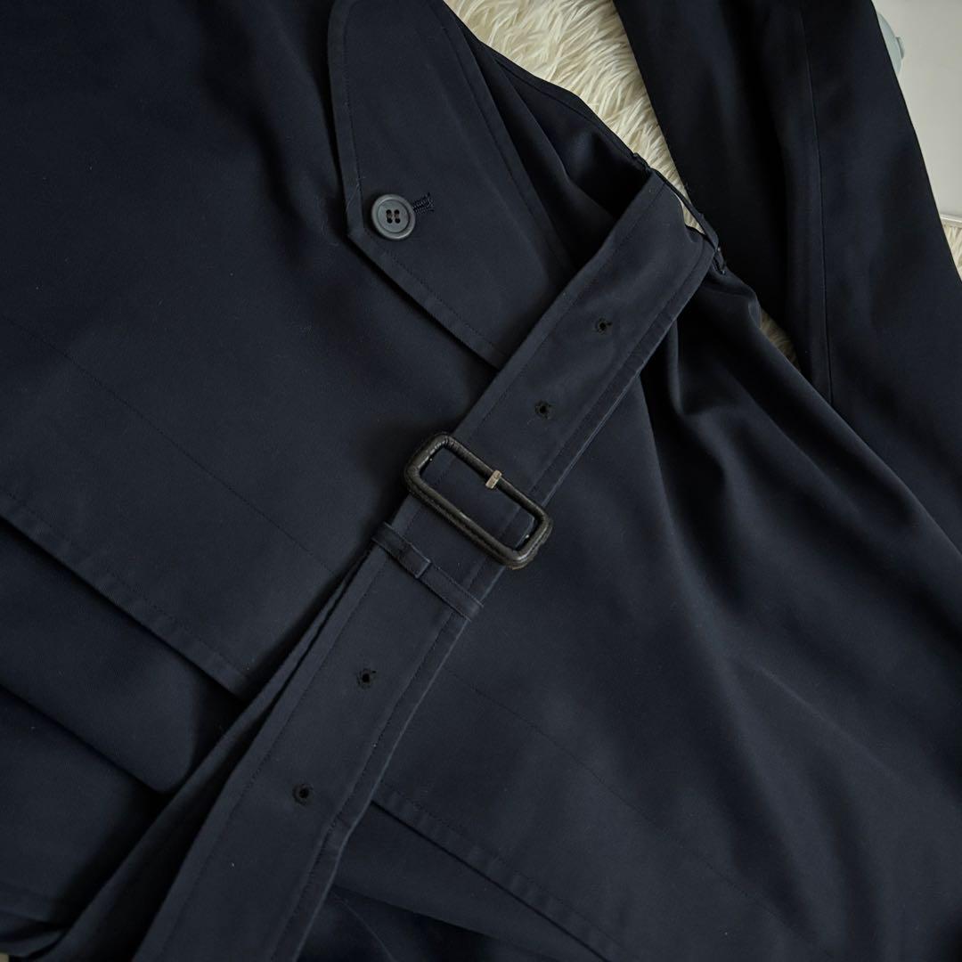 希少 Burberrys トレンチコート ベルト付き ロング ネイビー