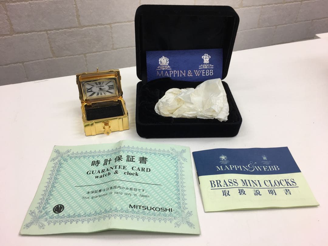 正規美品 Mappin&Webb マッピン＆ウェッブ 置時計 宝箱 三越購入
